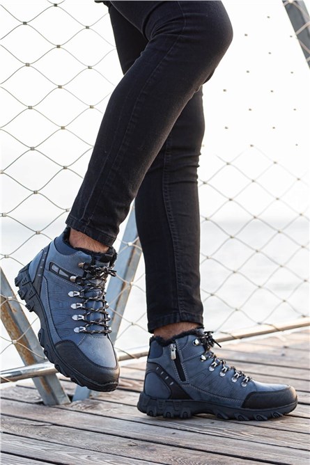 Scarponcini da trekking da uomo - blu navy con grigio #359137