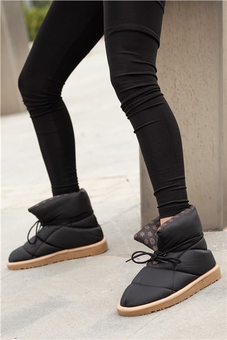 Stivali da donna in tessuto con suola antiscivolo - Nero #362991