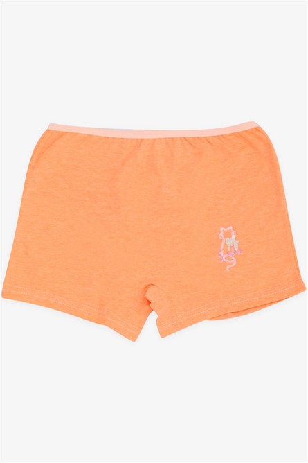 Boxer bambina con testo glitterato stampato arancione neon (5-11 anni) #380297