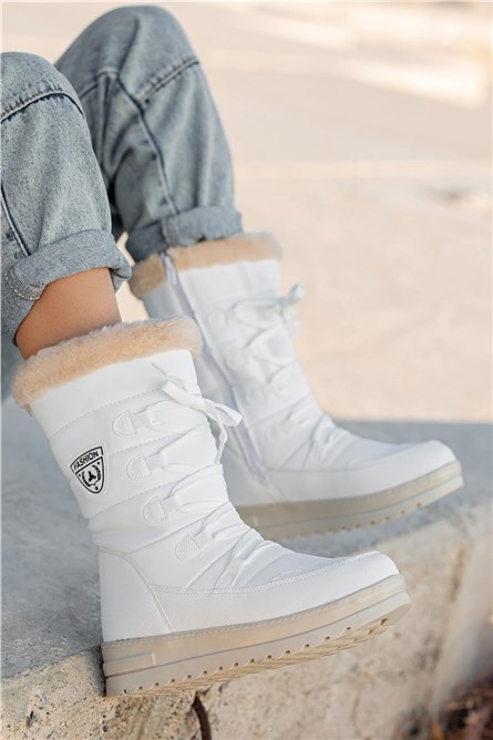 Women's Padded Snow Boots - White #358762