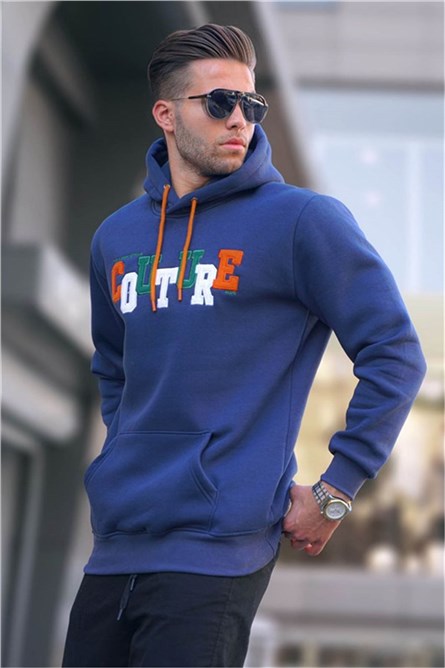 Felpa con cappuccio da uomo 6029 - Navy # 361324