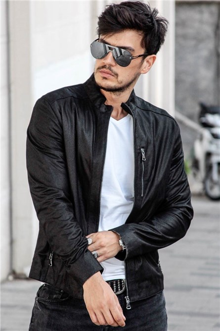 Leonardo Giacca Uomo in Pelle - Nero 987597 #266590
