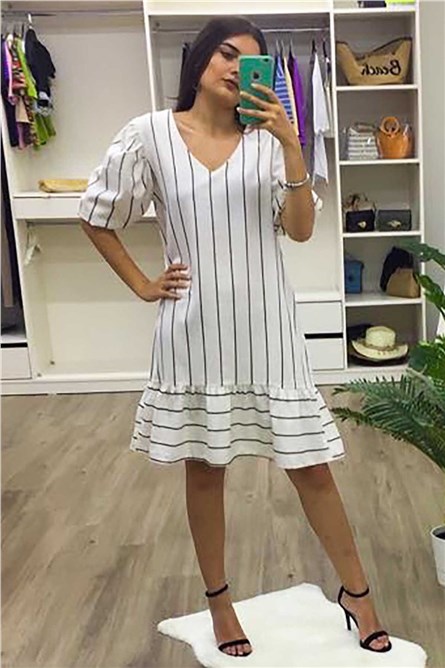 Madmext Women's Dress - White, Black #289281