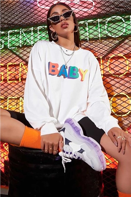 Madmext Women's Sweatshirt - White #289855