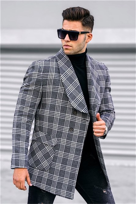 Cappotto scozzese da uomo 5631 - Grigio #319783