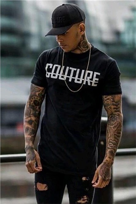 T-shirt da uomo 4105 - Nero 285442