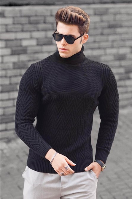 Maglione da uomo 4655 - Nero 288939