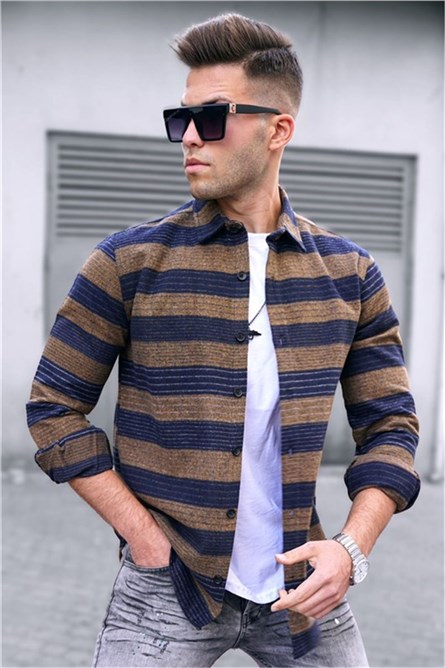 Camicia da uomo - 5517 - Cammello #312093