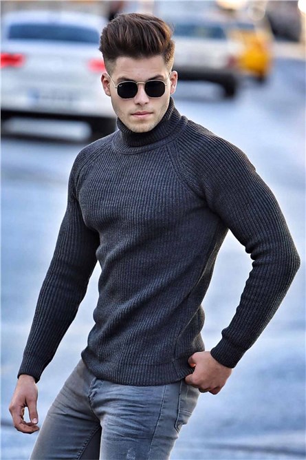 Maglione da uomo 4355 - Grigio scuro 286653