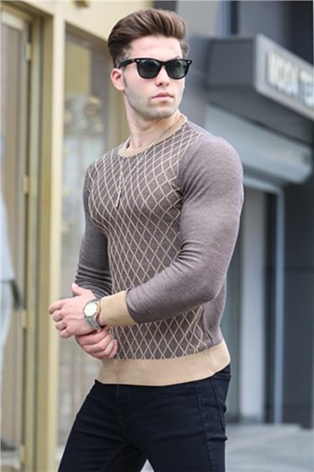 Camicetta da uomo 5190-Cammello #309139