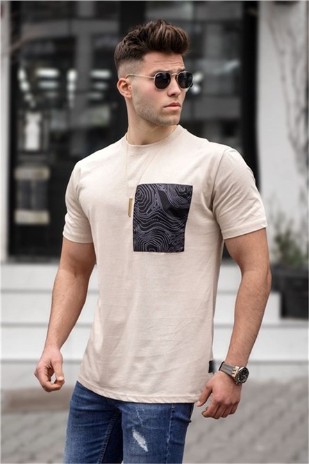 T-shirt da uomo 5358 - Beige #324670