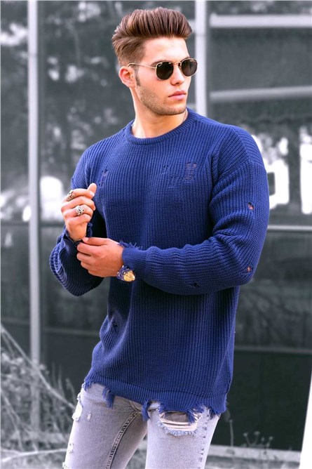 Maglione da uomo 9401 - Blu 290069