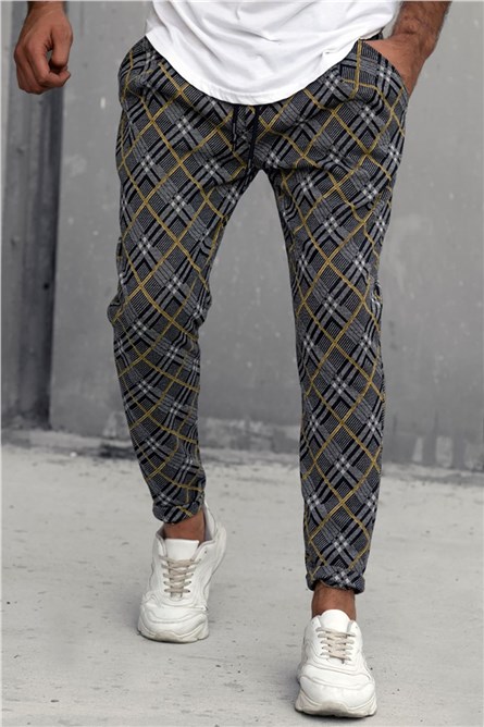 Pantalone uomo 4236 - Grigio con giallo 289954