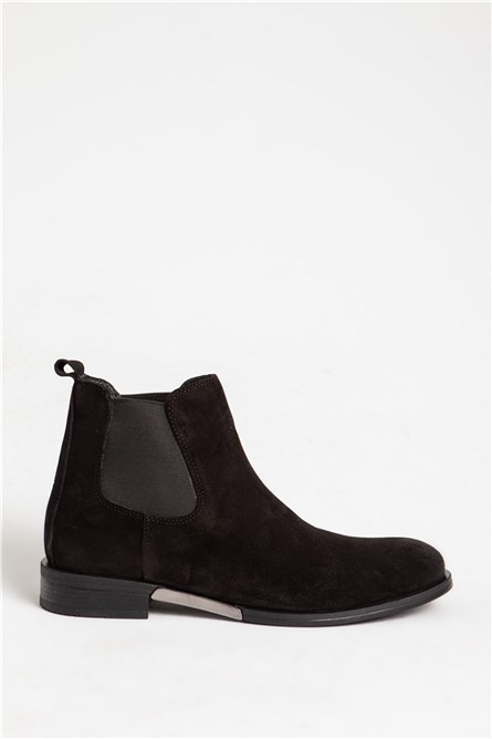 Men's Real Suede Chelsea Boots - Black #318331