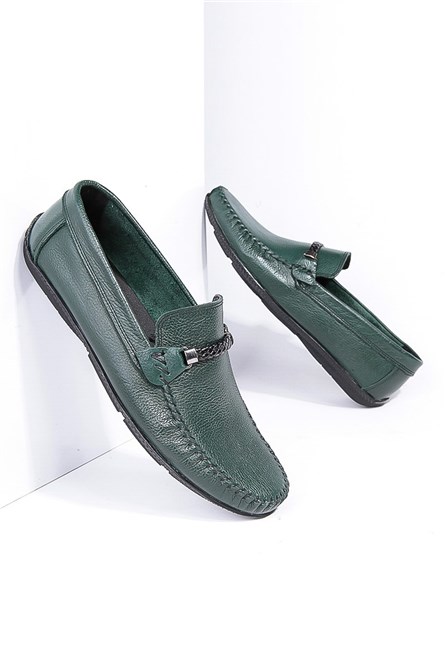 GPC POLO  Męskie buty skórzane  -  zielone 795965686