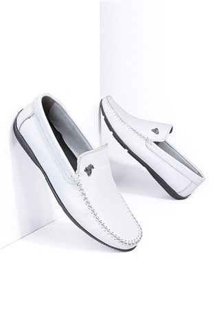 GPC POLO Buty męskie skórzane - białe  795965704