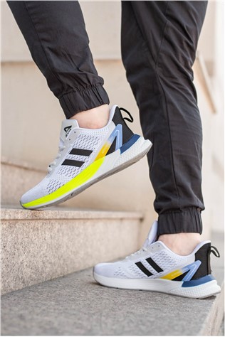 sneakers white yellow