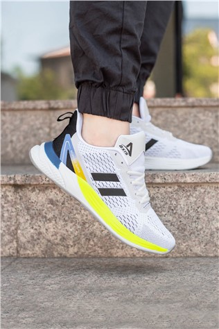 sneakers white yellow