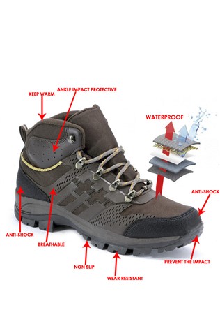 Męskie buty turystyczne - brązowe  202141