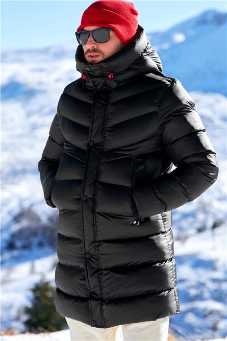 Giacca lunga antivento impermeabile da uomo UDK-001 - Nera #408168