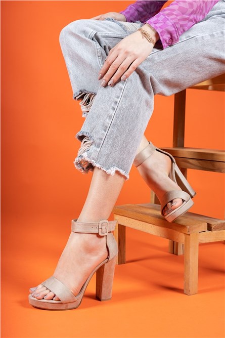 Scarpe Donna in pelle scamosciata 00121001 - Beige #326345