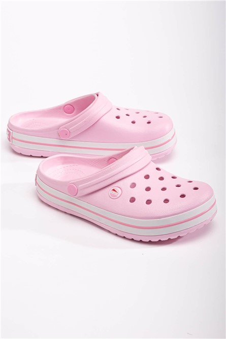 Pantofole con zoccoli da donna - Rosa #370693