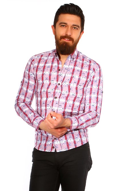Camicia rosa da uomo 14182-5