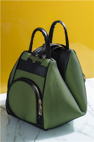 Backpack Women Bag Multi-Use Tbc04 Khaki Black # 273670