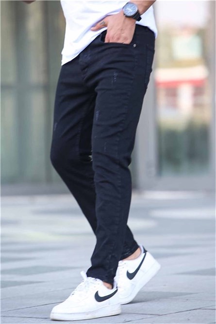 Pantaloni skinny fit da uomo T6315 - Nero #362299