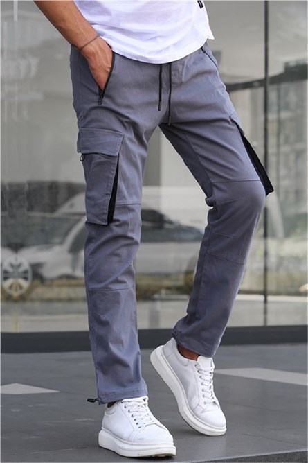 Pantaloni cargo da uomo 5791 - Grigio fumo #358052
