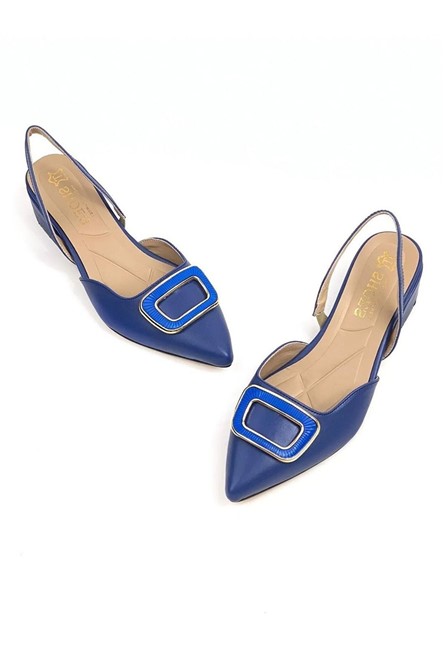 Ballerine con tacco da donna - Blu #383664