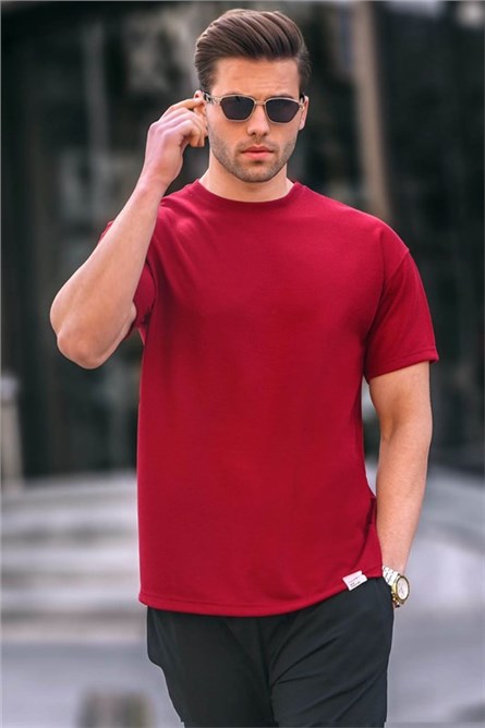 T-shirt regular fit da uomo 6099 - Borgogna #394691