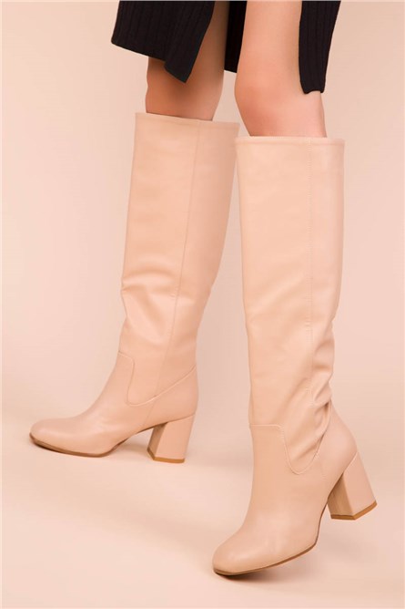 Stivali con tacco da donna - Beige 988088 #271943 Stivali con tacco da donna - Beige 988088 #271943