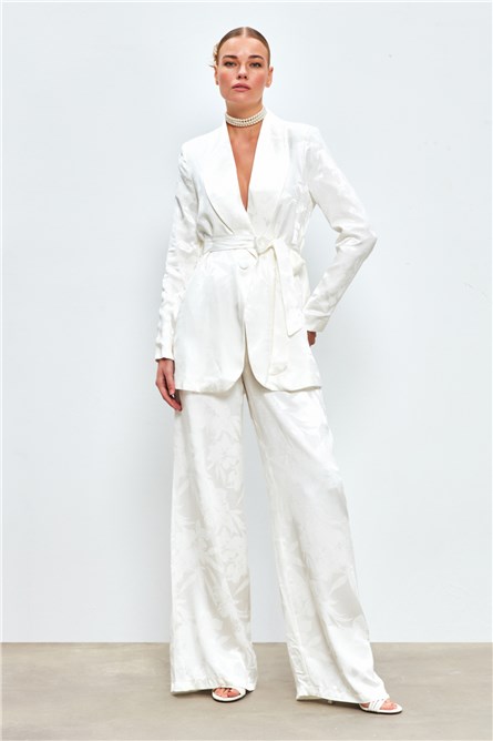 Women's Wide Leg Pants - Ecru #411297