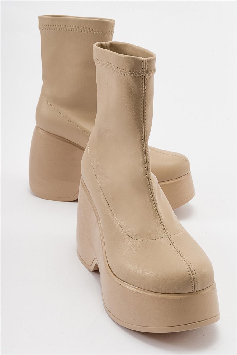 Women's Platform Boots - Beige #410895