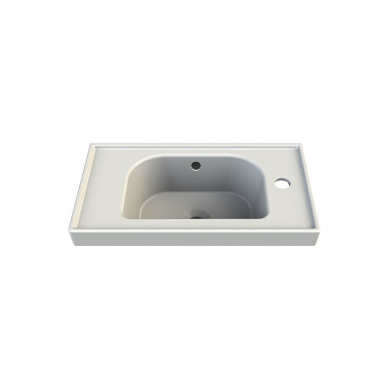 Turkuaz CeraStyle Frame 50 cm Beyaz Sağ Armatür Delikli Etajerli Lavabo  #337689