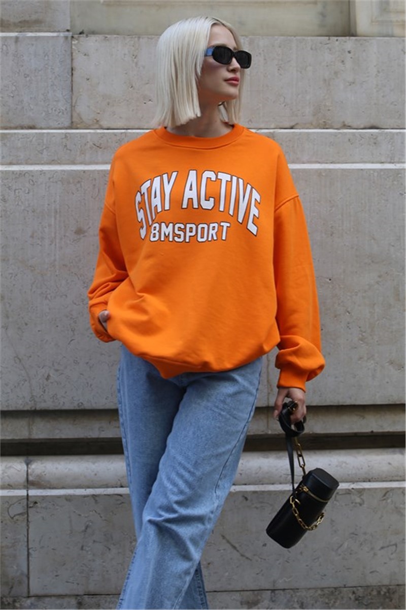 Women's Oversize Sweatshirt MG1564 - Orange #361945
