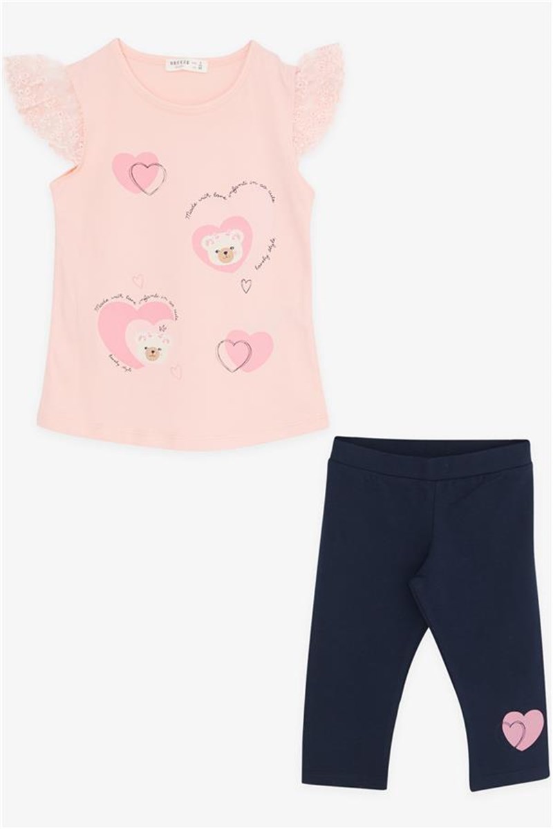 Set per bambini con leggings per ragazze - Colore Salmone #407327
