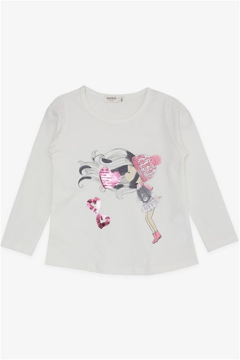 Children's T-shirt for girls - Ecru #402933