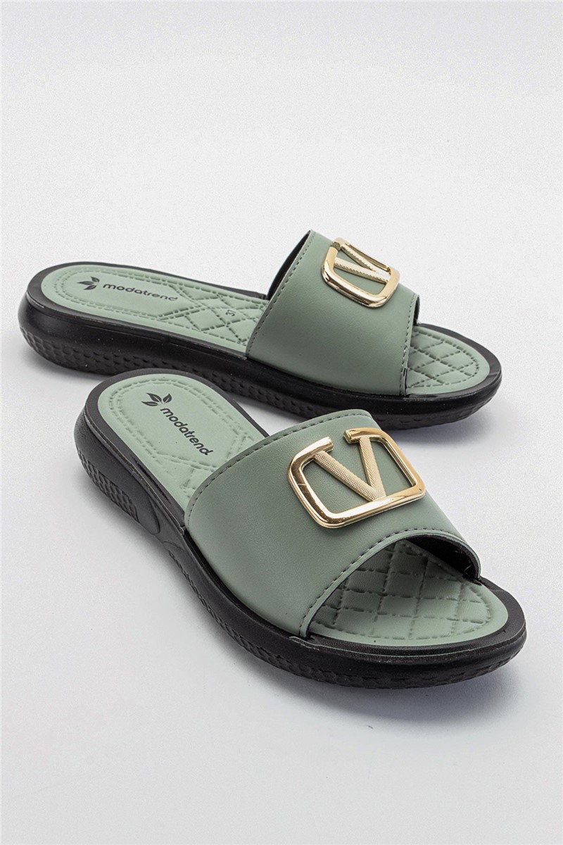 Women's Casual Slippers - Green #382788