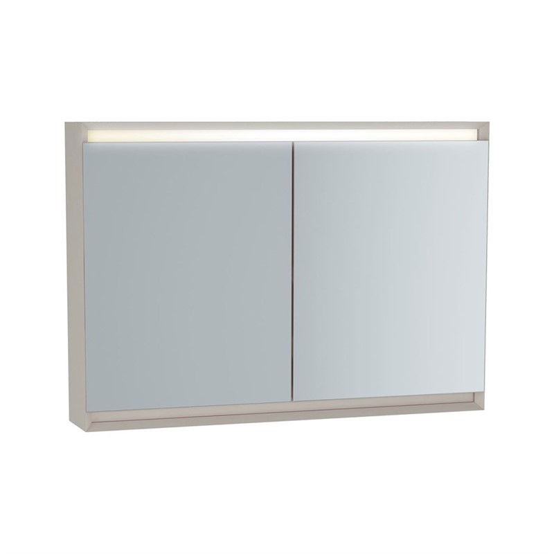 VitrA Frame Cabinet with LED mirror 100cm - Matt gray #338868
