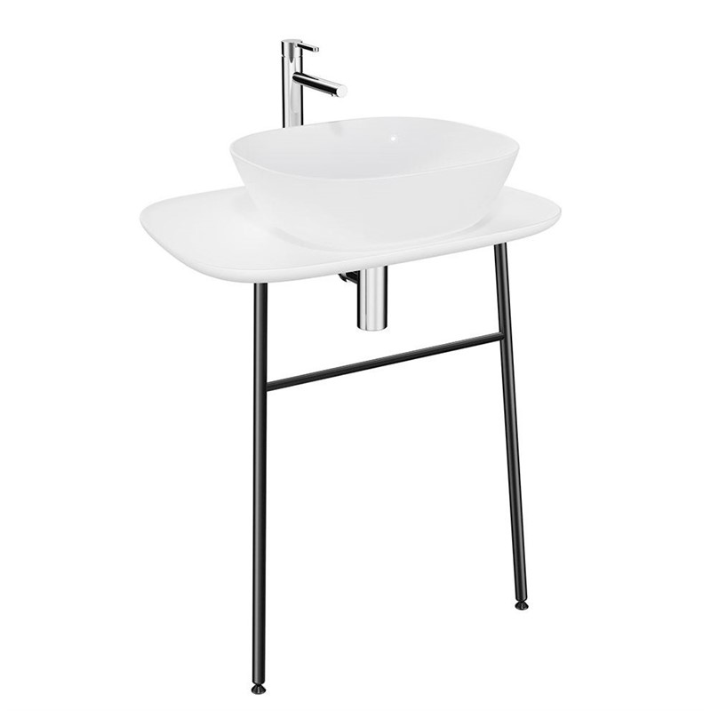 VitrA Plural Countertop Sink with Metal Legs 70cm - White #345095
