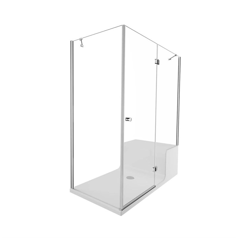 VitrA Roomy Neo Right hand compact shower with panel cabinet 150x80cm - White #352275