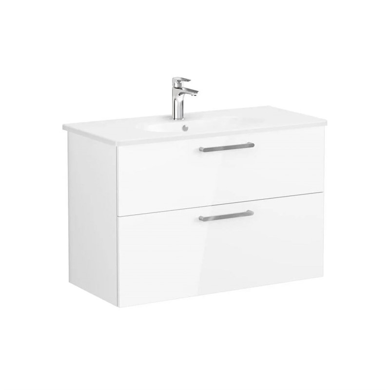 Vitra Root Base cabinet with round sink and two drawers 100cm - White #354955