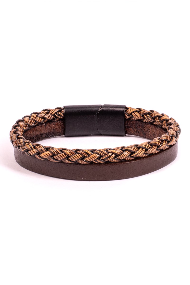 Men's Set of 2 Leather bracelets - Dark Brown 20230901003