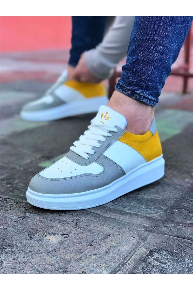 Svakodnijevne muške cipele WG011- Bijela sa žutom # 317023