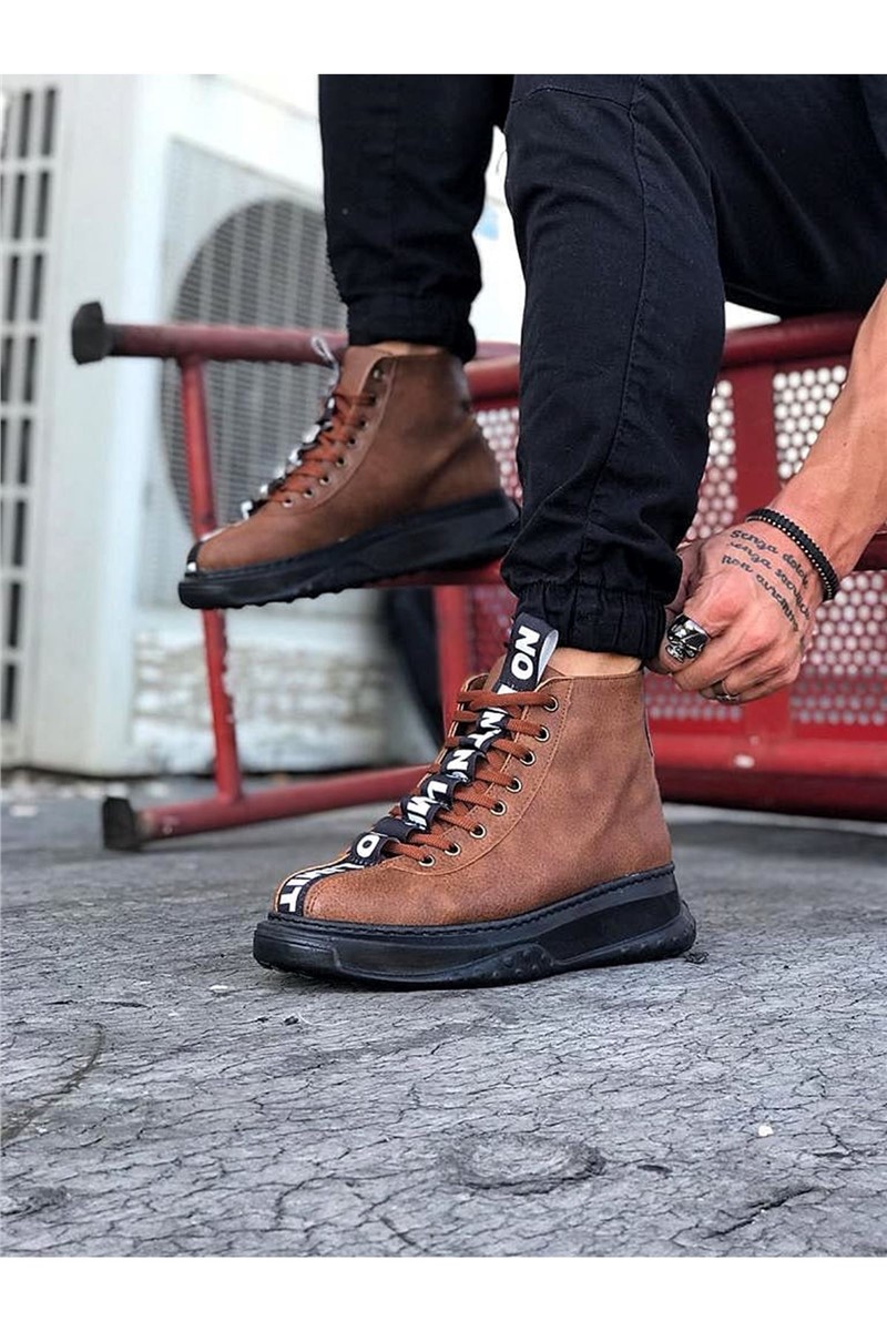 Botas casuais masculinas com cordões WG03 - Taba #362643
