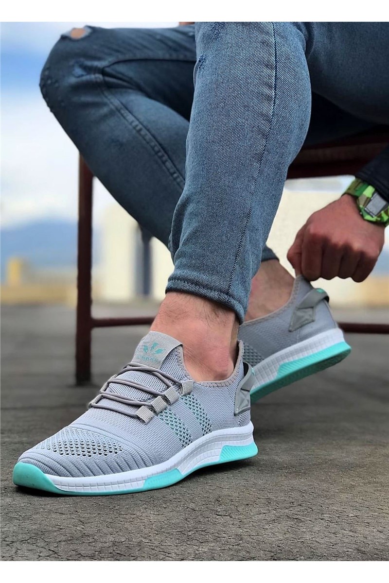 Men's Trainers - Grey, Teal #317047