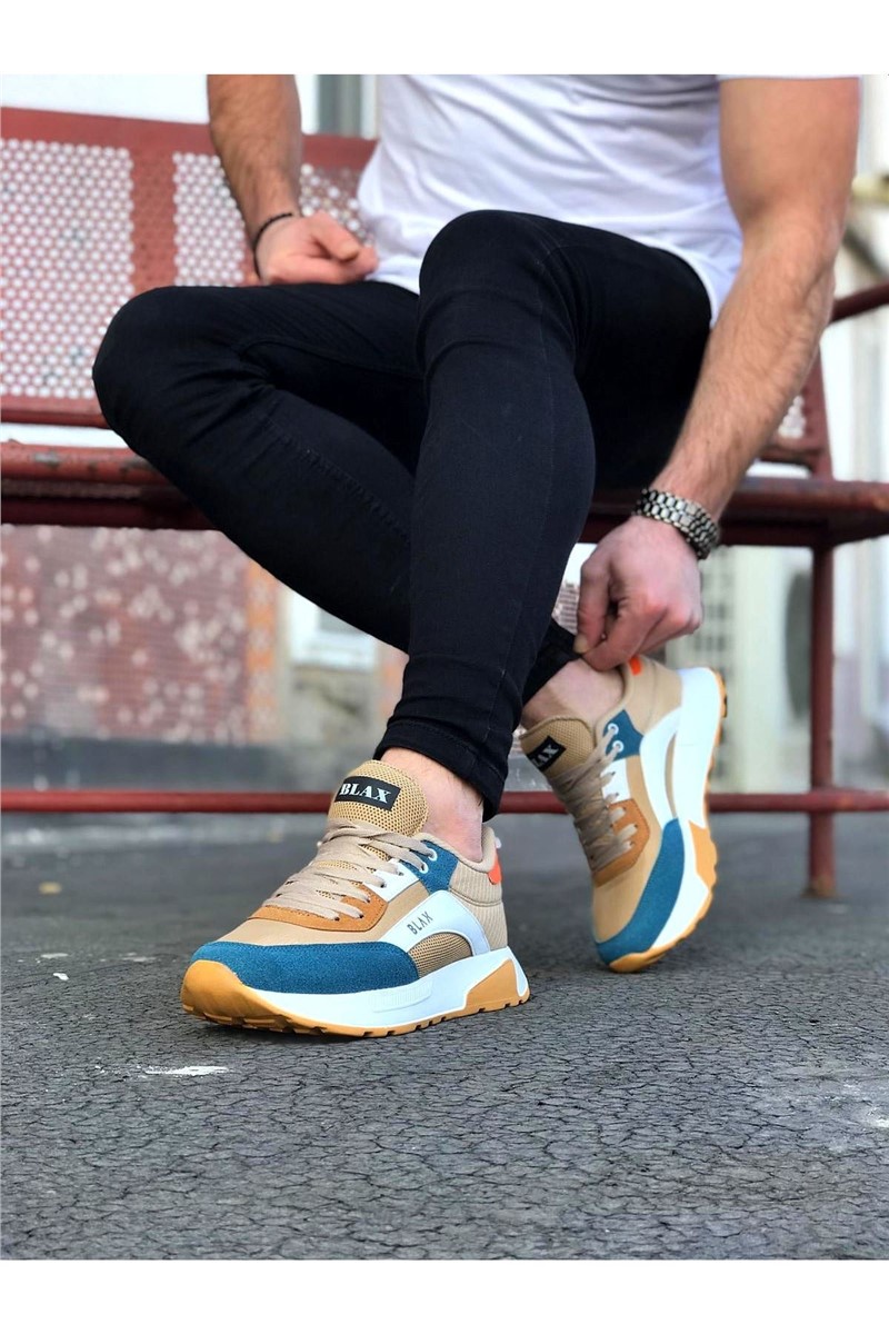 Calçados Esportivos Masculinos WG204 - Bege-Azul #328399