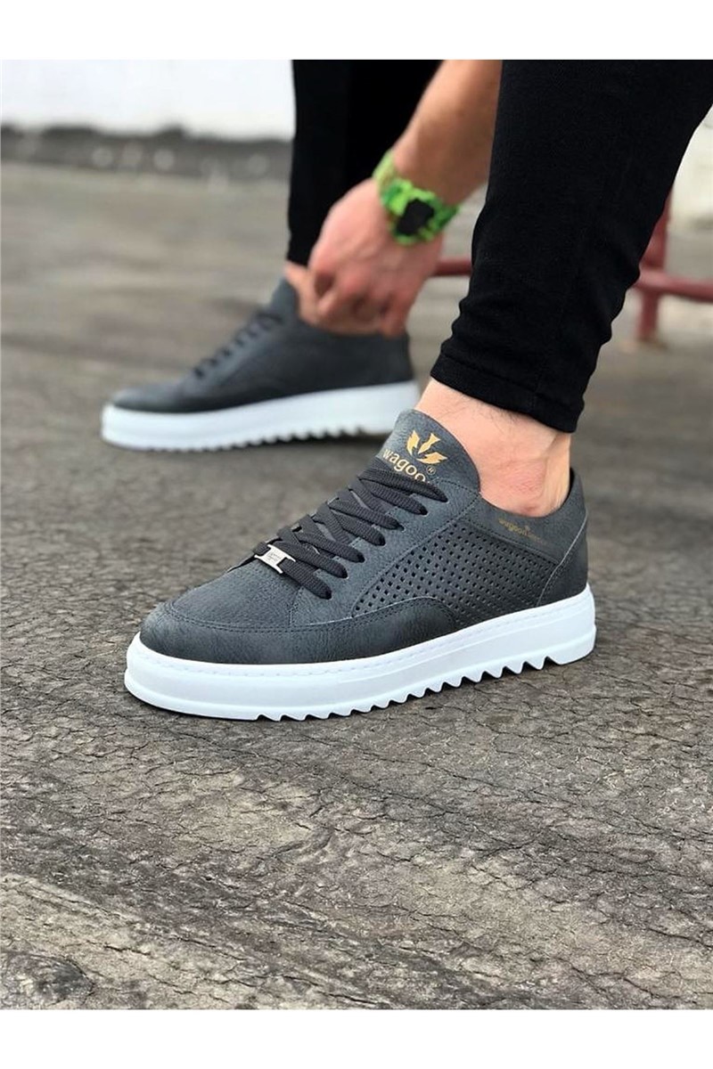 Sapatos Casuais Masculinos WG505 - Cinza Escuro #317066